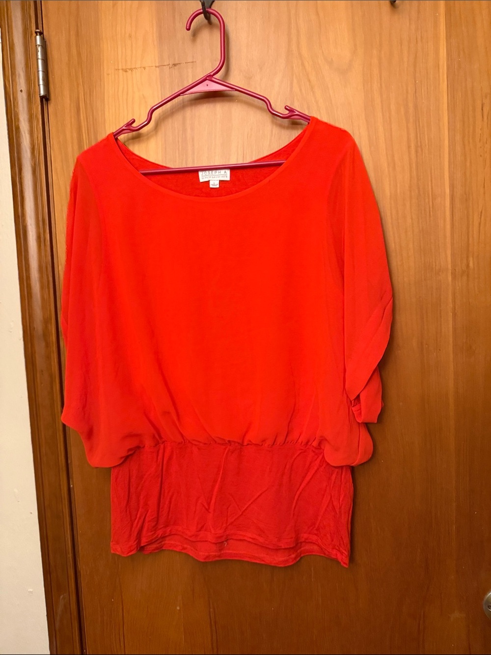 Joseph Bright coral Batwing Blouse